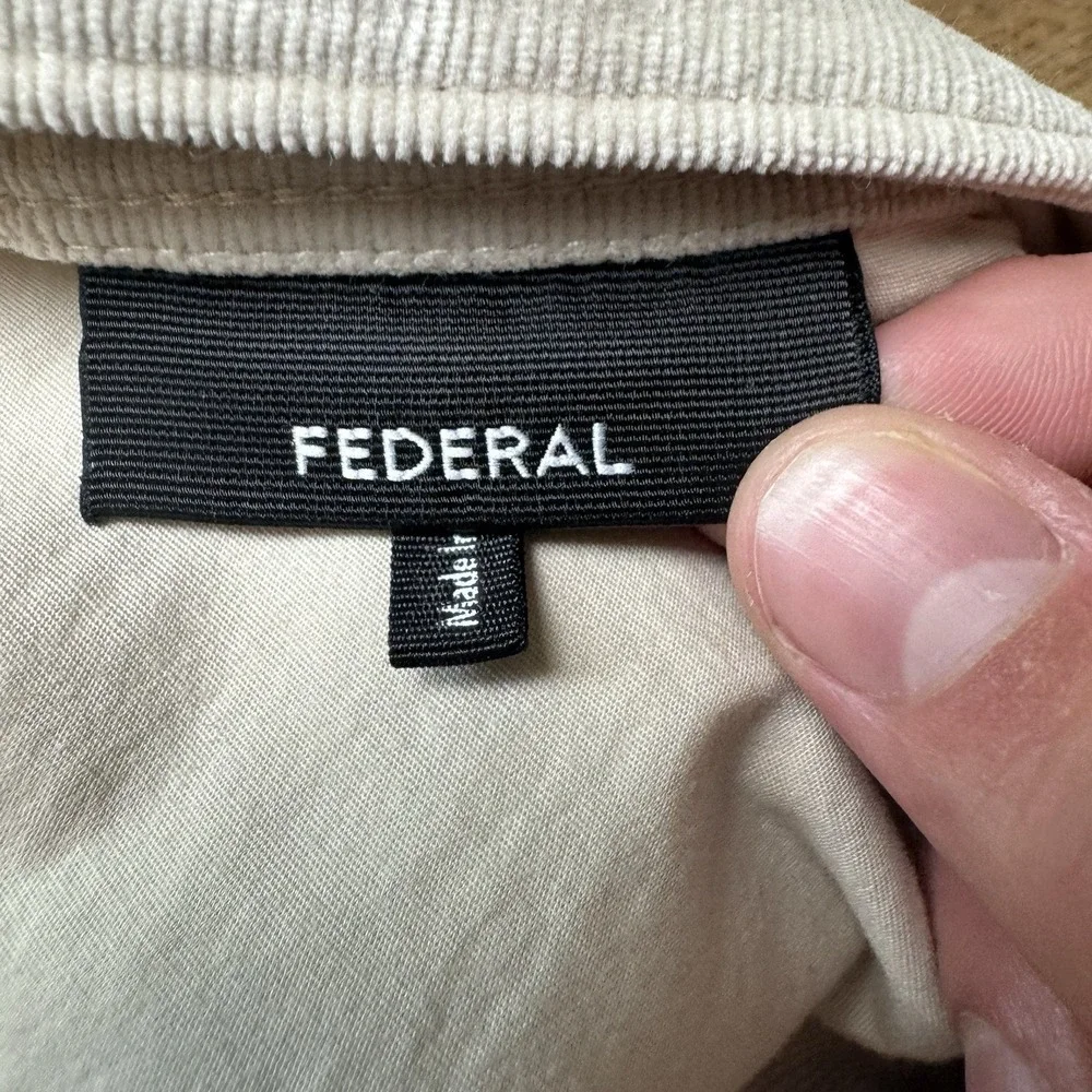 Paige Corduroy Pants Men‎ 38 Beige Federal Straight Leg Preppy Travel Business